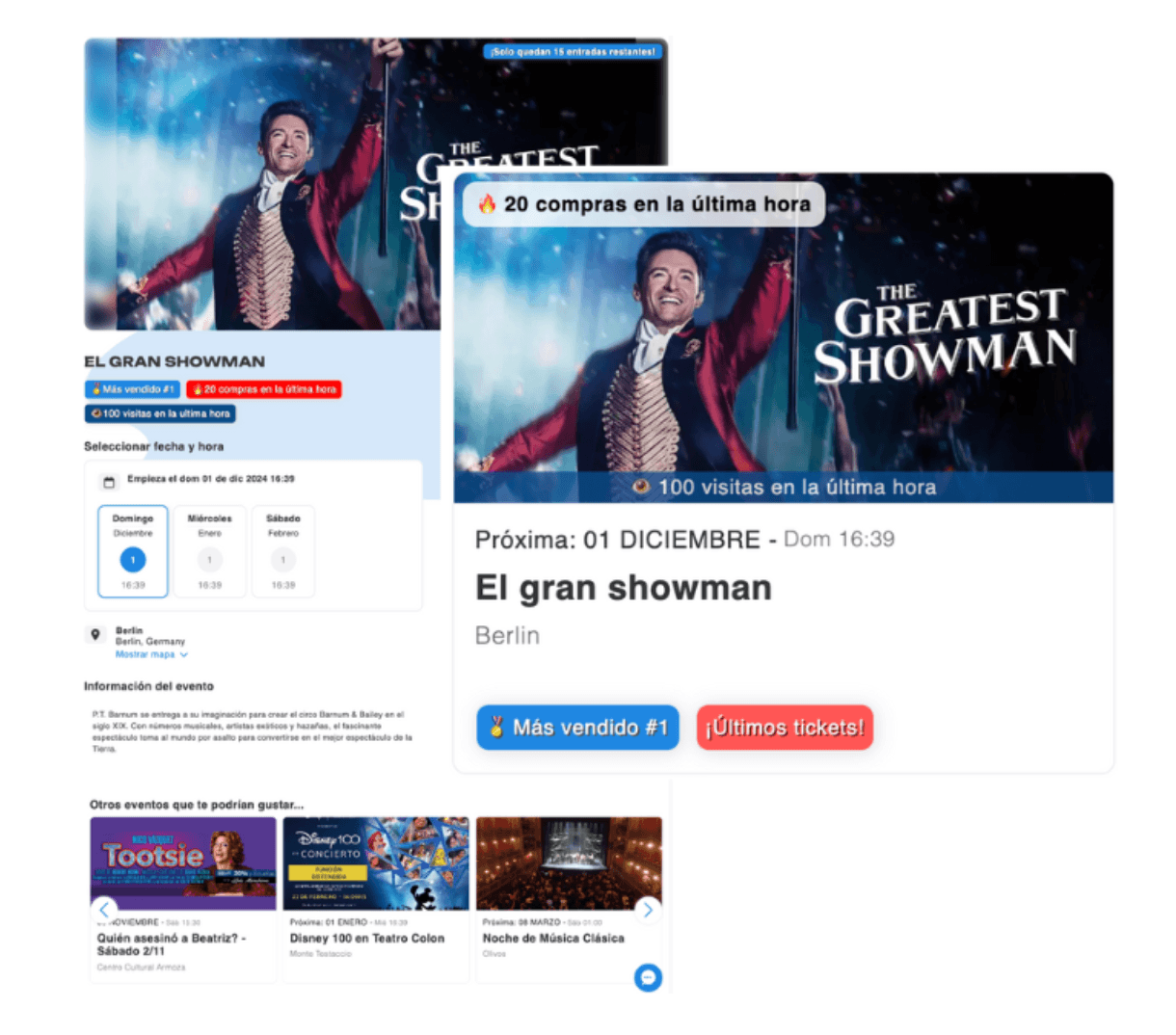 ejemplo de un evento con todos los chips de evidencia social activados