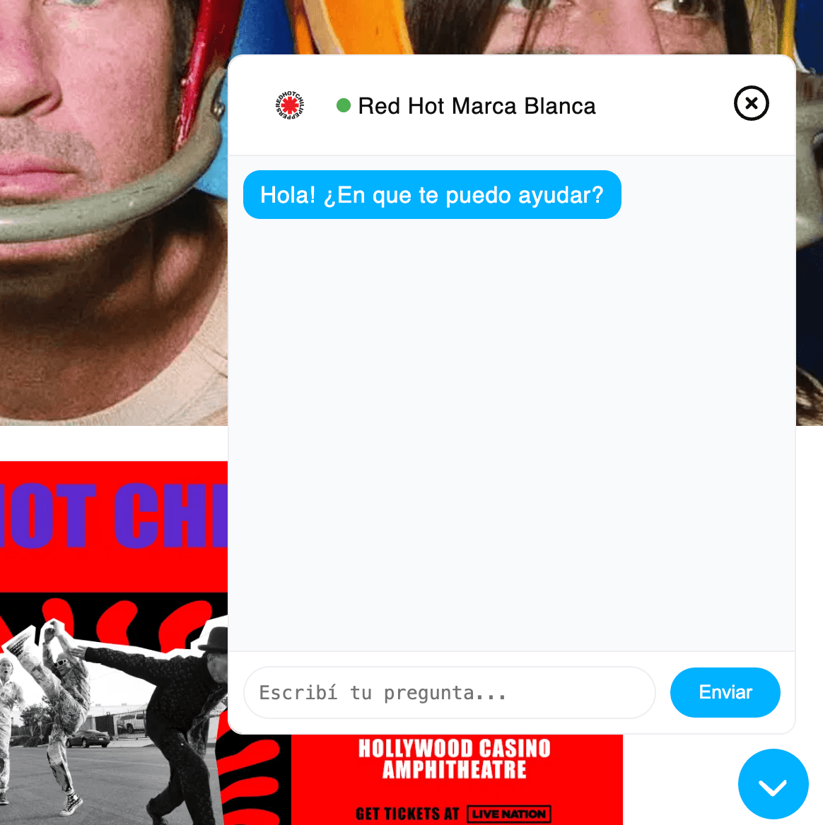 captura de pantalla del chat con el bot de IA 24/7