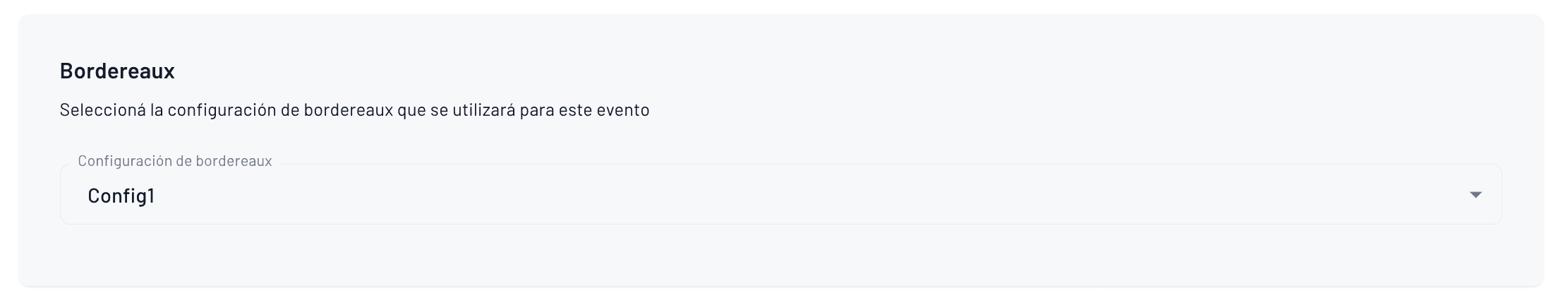 formulario para seleccionar un bordereaux