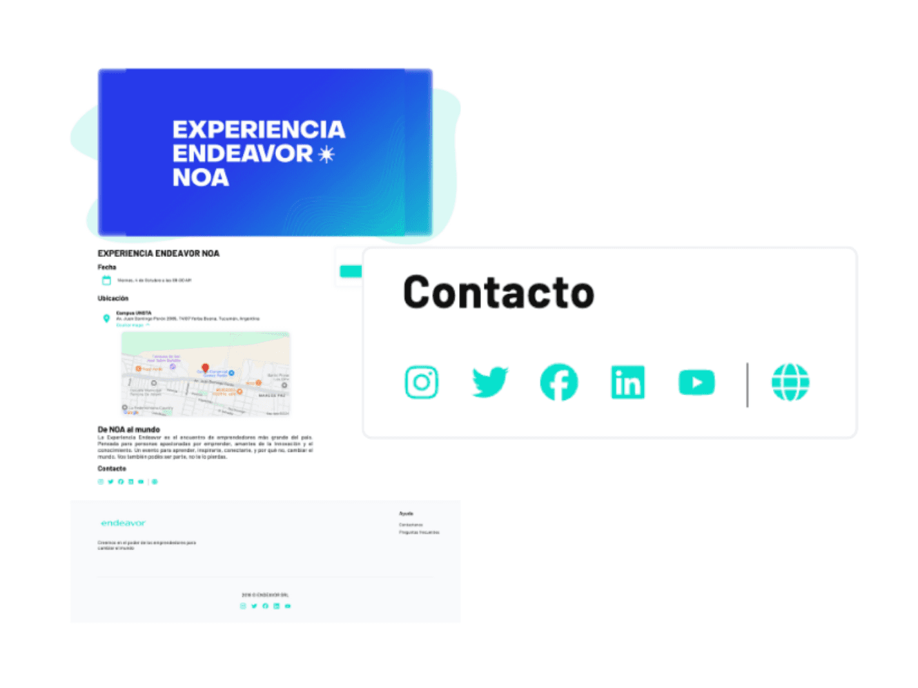 captura de Experiencia Endeavor NOA con las redes sociales
